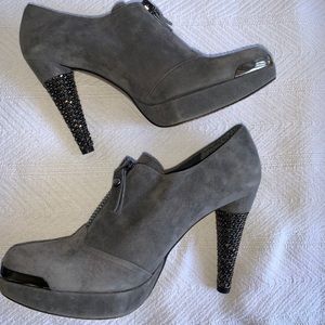 Stuart Weitzman Grey Suede Platform Boot Size 7.5